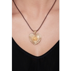 Pendentif cœur en or jaune 18k 2