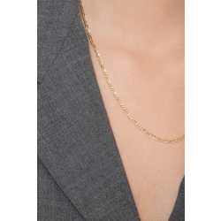 Collier en Or Jaune 18k maille gourmette plate 50 cm 2