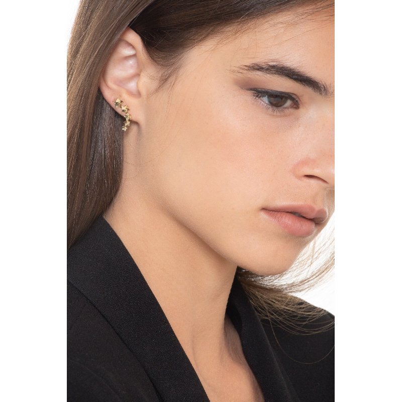 Boucles d'oreilles en or jaune 18k avec étoiles