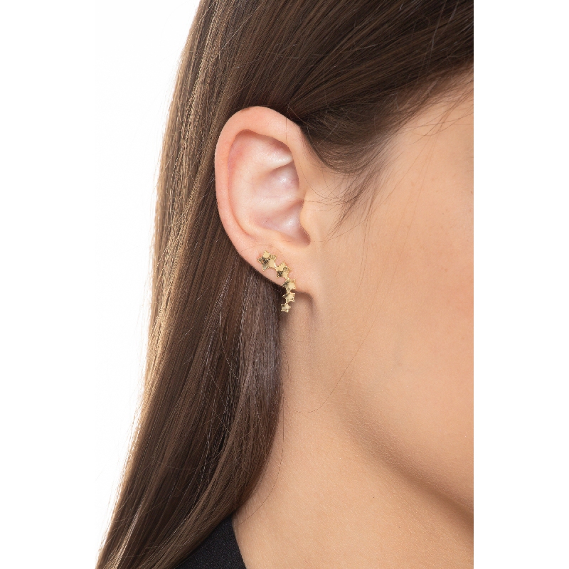 Boucles d'oreilles en or jaune 18k avec étoiles