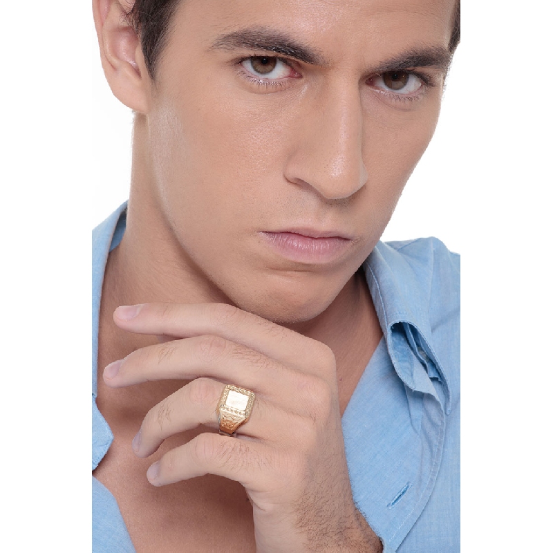 Bague chevalière homme Or Jaune 18k