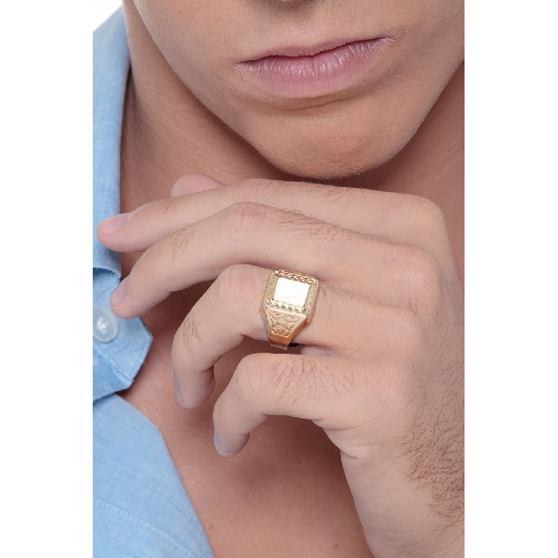 Bague chevalière homme Or Jaune 18k