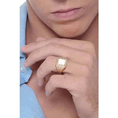 Bague chevalière homme Or Jaune 18k