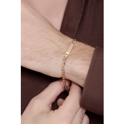 Bracelet homme en or jaune 18 carats à mailles plates 2