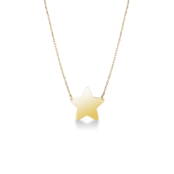 Collier dame avec pendentif étoile en or jaune 750