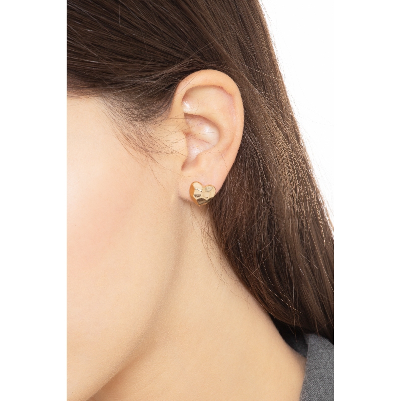 Boucles d'oreilles cœur en or jaune 18 ct Boucles d'oreilles cœur en or jaune 18 ct