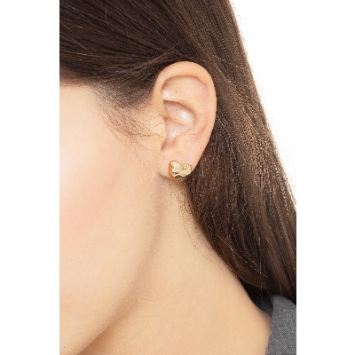 Boucles d'oreilles cœur en or jaune 18 ct