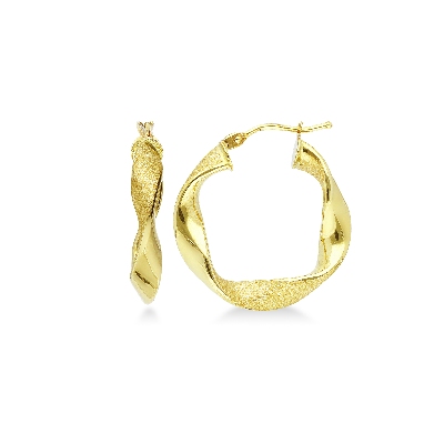 Boucles d'oreilles torsadées en or jaune 18 carats