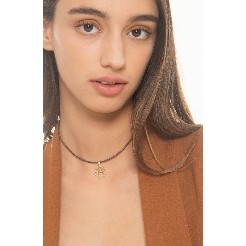 Pendentif patte de chien en or jaune 18k