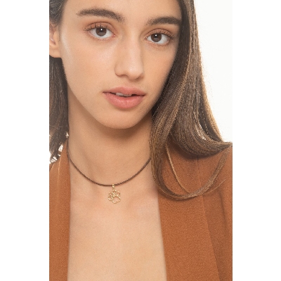 Pendentif patte de chien en or jaune 18k