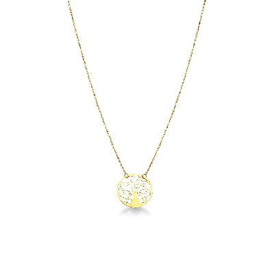 Collier avec pendentif arbre de vie en or jaune 18k