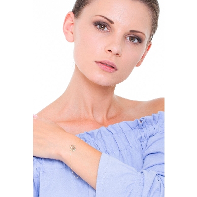 Bracelet en or jaune 18k avec pendentif Arbre de Vie