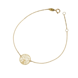 Bracelet en or jaune 18k avec pendentif Arbre de Vie