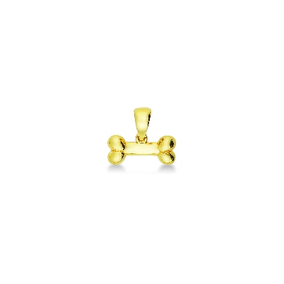 Pendentif en or jaune 18k avec os personnalisable