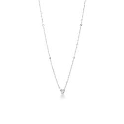Collier rolò en or blanc 18k avec zircon