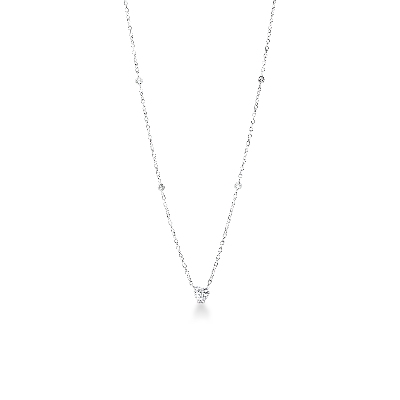 Collier rolò en or blanc 18k avec zircon