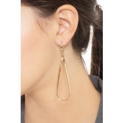 Boucles d’oreilles ovales ondulées or jaune 18k 2