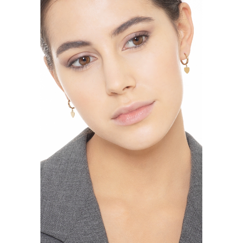 Boucles d'oreilles en or jaune 18k cœur Boucles d'oreilles en or jaune 18k cœur