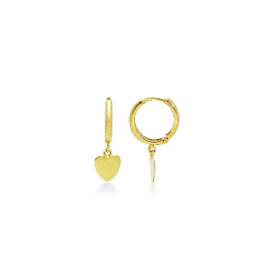 Boucles d'oreilles en or jaune 18k cœur
