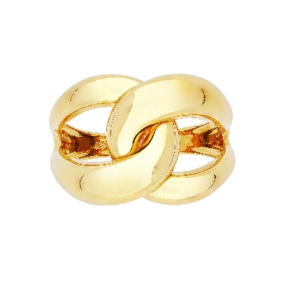 Bague entrelacee en or jaune 18k