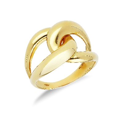 Bague entrelacee en or jaune 18k