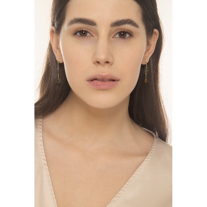 Pendentifs et perles vertes en or 750 