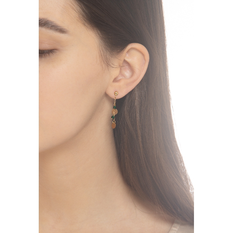 Pendentifs et perles vertes en or 750 