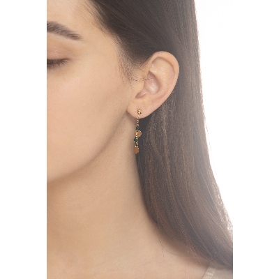 Pendentifs et perles vertes en or 750 