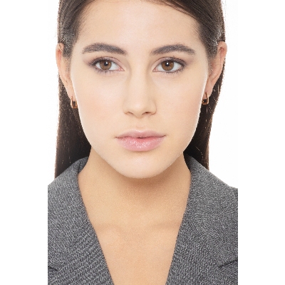 Boucles d’oreilles rectangulaires en or rose 18k