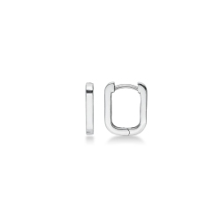 Boucles d’oreilles femme rectangulaires en or blanc 750