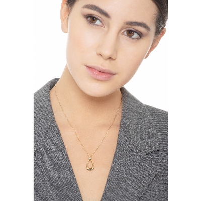 Collier en or jaune 18k avec pendentif triangle 