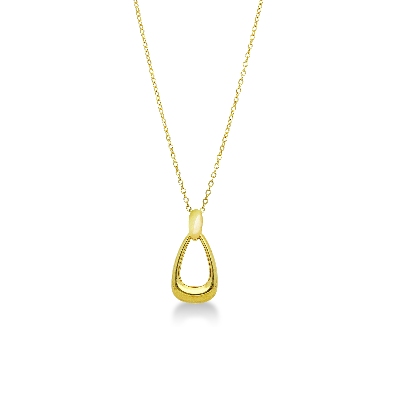Collier en or jaune 18k avec pendentif triangle 
