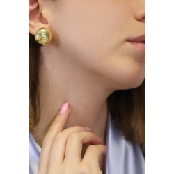 Boucles d'oreilles bouton en or jaune 18k 2