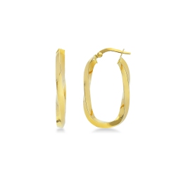 Boucles d’oreilles en or jaune 18k de forme ovale carrée