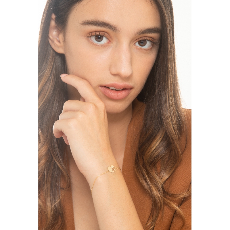 Bracelet en or jaune 18k patte de chien
