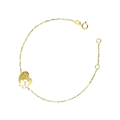 Bracelet en or jaune 18k patte de chien