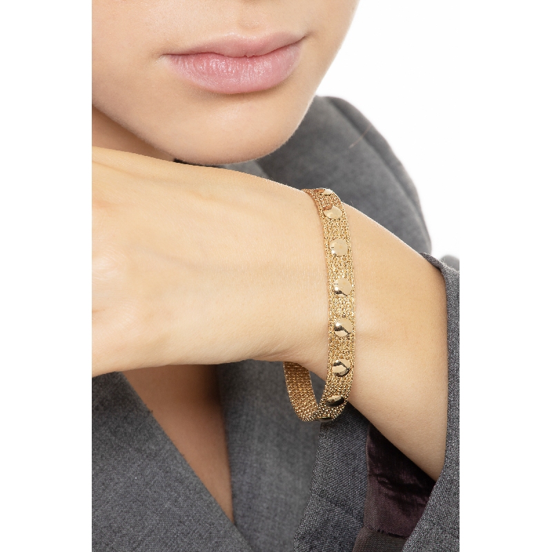 Bracelet à maillons souples en or jaune et blanc 18k Bracelet à maillons souples en or jaune et blanc 18k