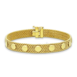 Bracelet à maillons souples en or jaune et blanc 18k