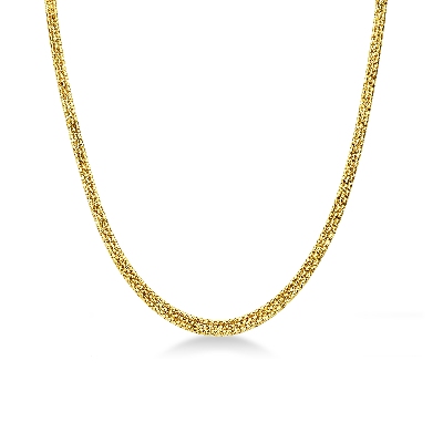 Collier semi-rigide en or jaune 18k avec maillons doux