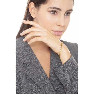 Bracelet semirigide en or jaune 18k à maille douce godronnée