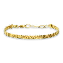 Bracelet semirigide en or jaune 18k à maille douce godronnée