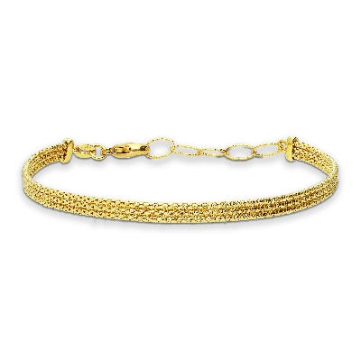 Bracelet semirigide en or jaune 18k à maille douce godronnée