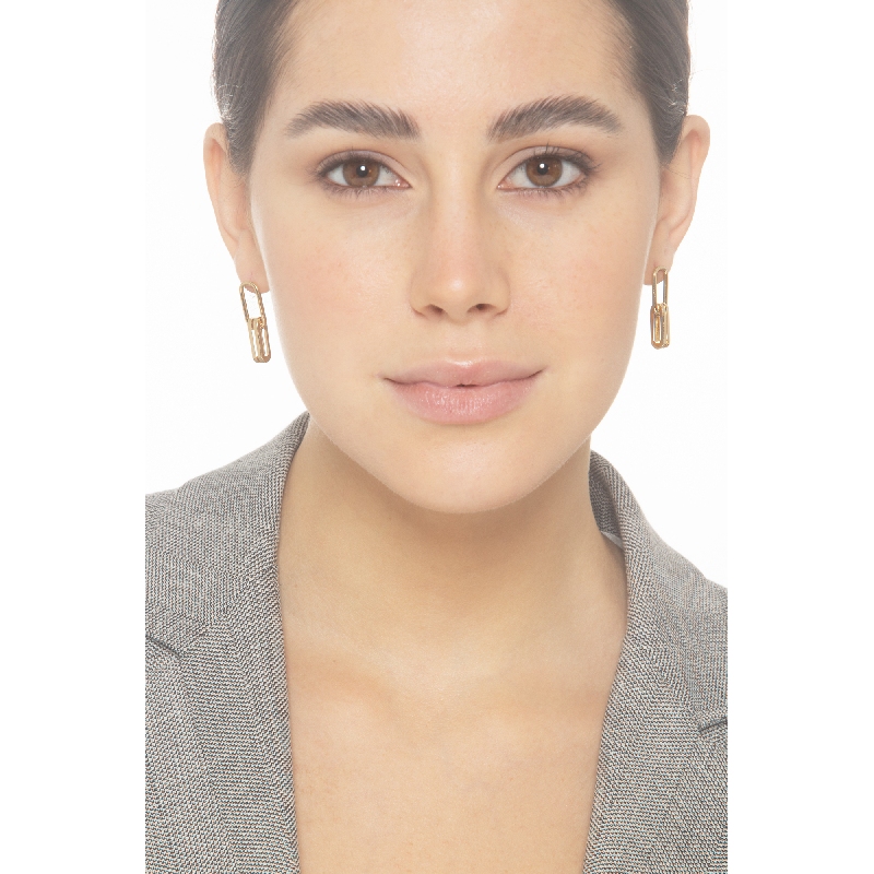 Boucles d’oreilles en or jaune 18k à fermoir clipsé 2,8 cm