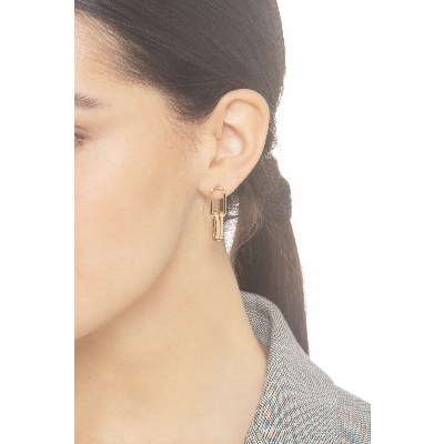 Boucles d’oreilles en or jaune 18k à fermoir clipsé 2,8 cm