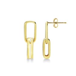 Boucles d’oreilles en or jaune 18k à fermoir clipsé 2,8 cm