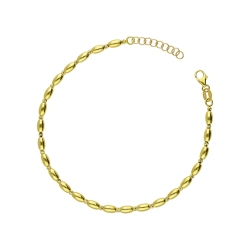 Bracelet en or jaune 18k avec maillons ovales 17 cm