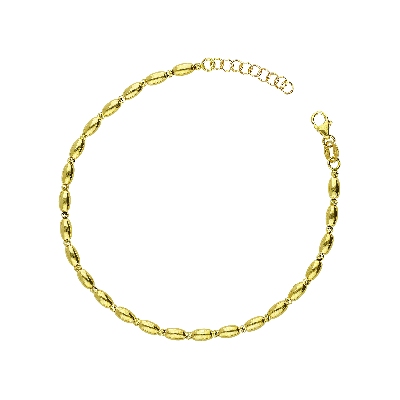 Bracelet en or jaune 18k avec maillons ovales 17 cm