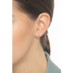 Boucles d'oreilles en or rose 18k avec cœur 2