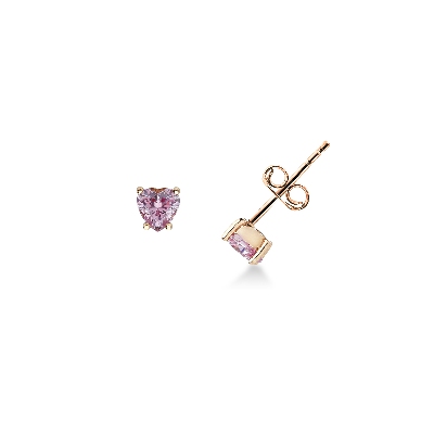 Boucles d'oreilles en or rose 18k avec cœur