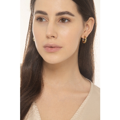 Boucles d’oreilles demi-créoles en or jaune 18k , 0.50 cm